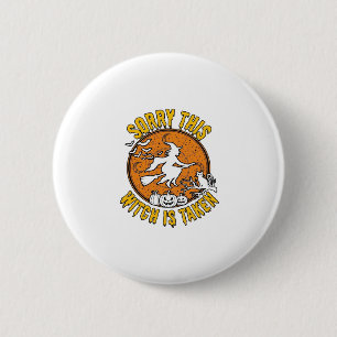 Badge Rond 5 Cm Sorcière Est Prise Citrouilles D'Halloween Chat_1