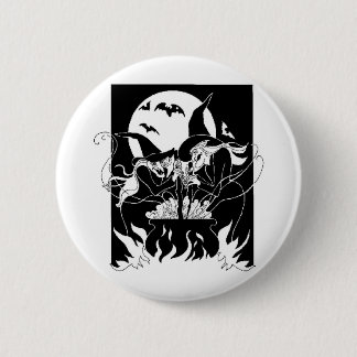 Badge Rond 5 Cm Sorcières de Halloween