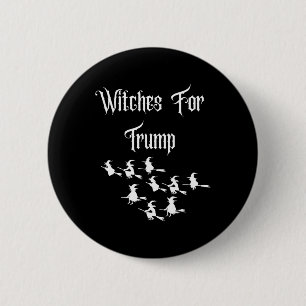 Badge Rond 5 Cm Sorcières pour Trump - Drôle d'élection d'Hallowee