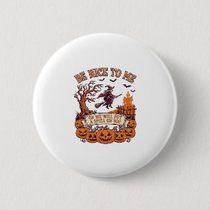 Badge Rond 5 Cm Sortez Moi La Sorcière D'Halloween Balai Citrouill
