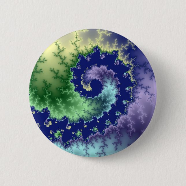 Badge Rond 5 Cm Sortie flottante - Bouton fractal (Devant)