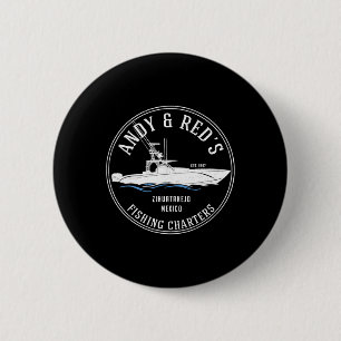 Badge Rond 5 Cm Sorties de pêche de Vintage Andy et Red