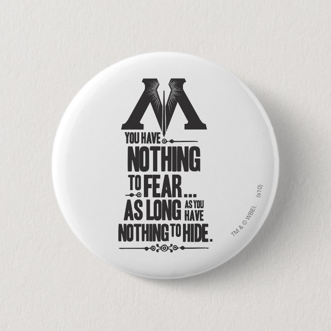 Badge Rond 5 Cm Sortilège Harry Potter | Propagande du Ministère d (Devant)