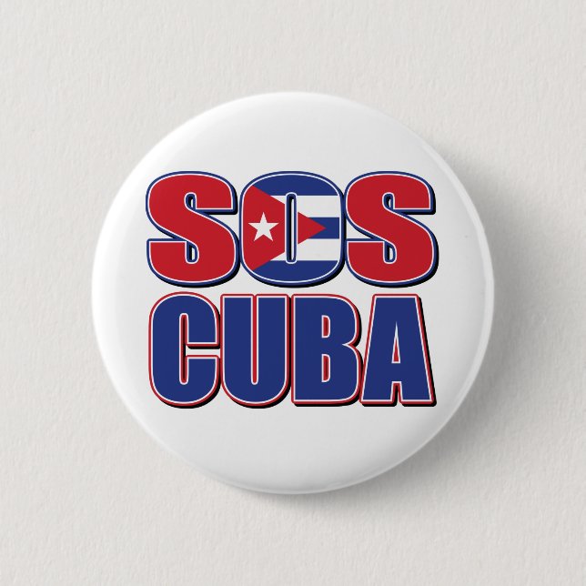 BADGE ROND 5 CM SOS CUBA (Devant)