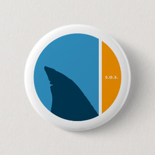 Badge Rond 5 Cm SOS sauve nos mers sauve nos cercles de requins