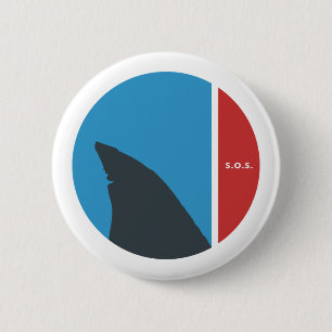 Badge Rond 5 Cm SOS sauve nos mers sauve nos cercles de requins