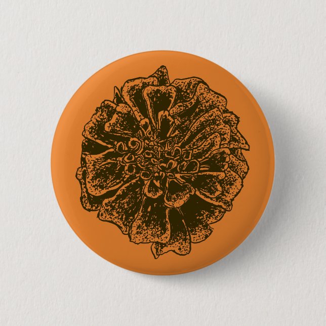 Badge Rond 5 Cm Souci flower power (Devant)
