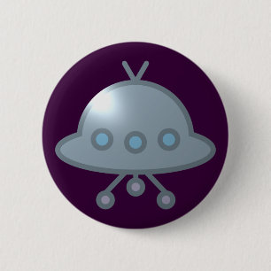 Badge Rond 5 Cm Soucoupe volante UFO flying saucer