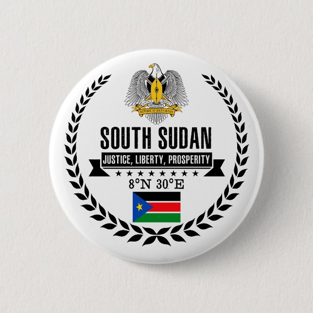 Badge Rond 5 Cm Soudan du Sud (Devant)