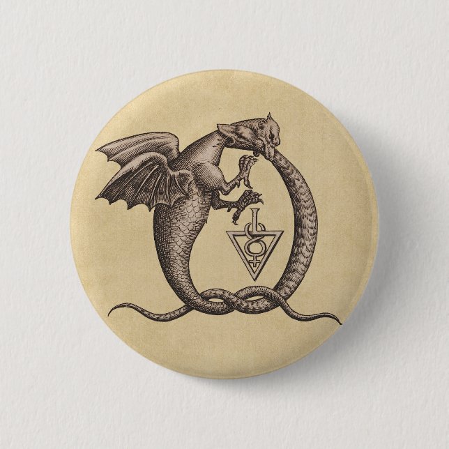 Badge Rond 5 Cm Soufre et dragons de Mercury (Devant)