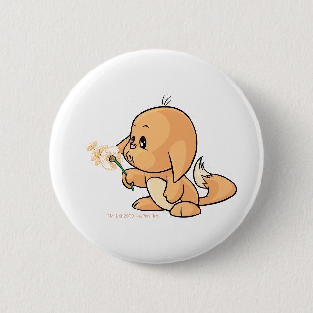 Badge Rond 5 Cm Souhait de Kacheek orange (Devant)