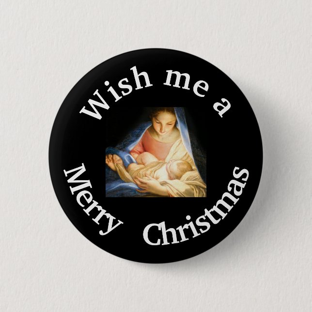 Badge Rond 5 Cm Souhaitez-moi un bouton Merry CHRISTmas (Devant)