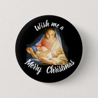 Badge Rond 5 Cm Souhaitez-moi un bouton Merry CHRISTmas