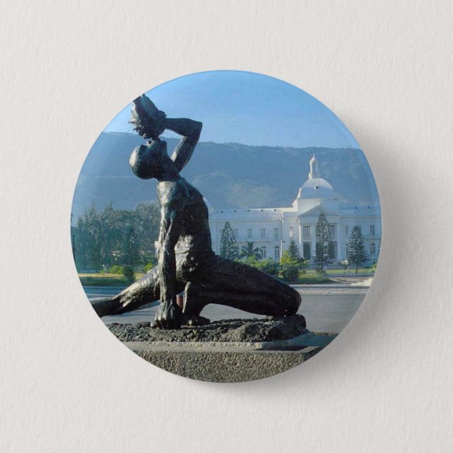 BADGE ROND 5 CM SOULAGEMENT DE TREMBLEMENT DE TERRE DU HAÏTI (Devant)