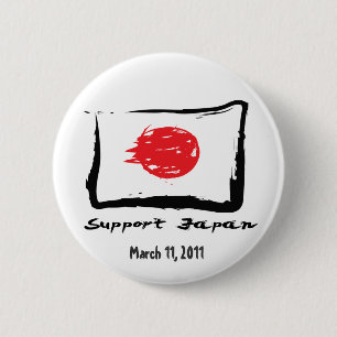 Badge Rond 5 Cm Soulagement du Japon - boutons du Japon de soutien