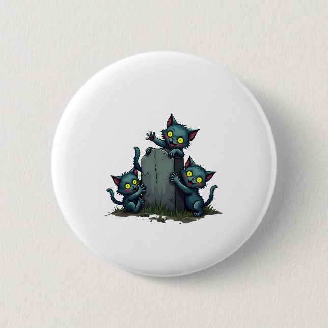 Badge Rond 5 Cm Soulèvement de Zombie Kitten (Devant)