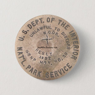 Badge Rond 5 Cm Sources Chaudes, AR US Dept Du Bouton Intérieur