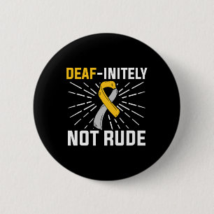 Badge Rond 5 Cm Sourd-initement pas impoli. Langue des signes amér