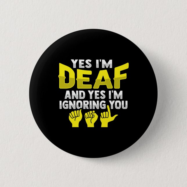 Badge Rond 5 Cm Sourds sourds à la main Sensibilisation à la perte (Devant)