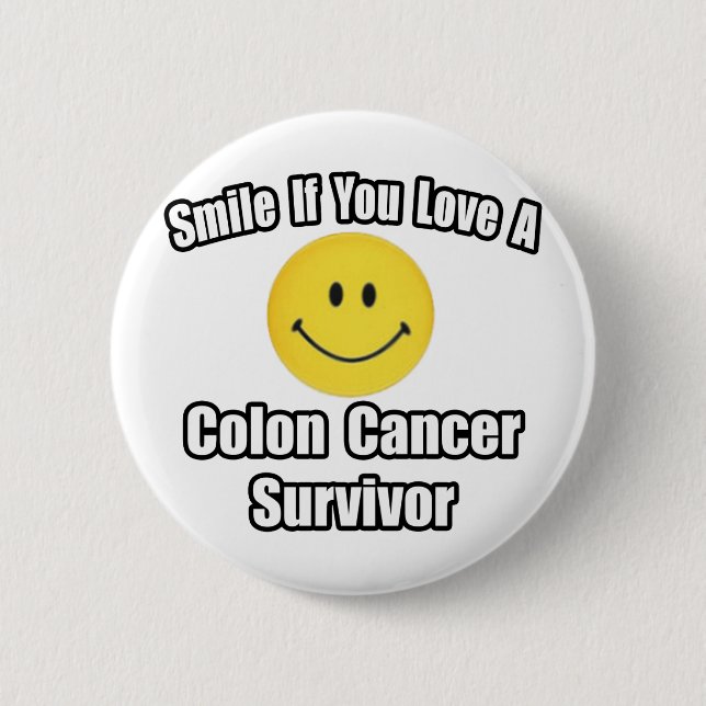 Badge Rond 5 Cm Souriez...Aimez un cancer du côlon Survivant (Devant)