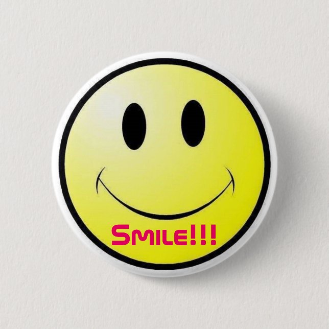 Badge Rond 5 Cm Sourire ! ! ! Bouton (Devant)