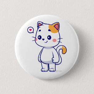 Badge Rond 5 Cm Sourire de chat mignon