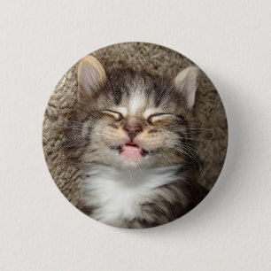 Badge Rond 5 Cm Sourire de chaton