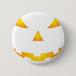 Badge Rond 5 Cm Sourire de citrouille d'Halloween