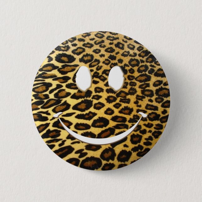 Badge Rond 5 Cm Sourire de léopard (Devant)
