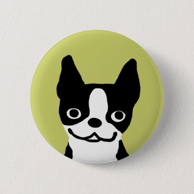 Badge Rond 5 Cm Sourire de Terrier de Boston (Devant)