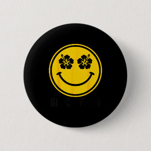 Badge Rond 5 Cm Sourire fleur d'hibiscus ambiance de plage été heu