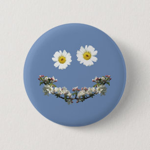 Badge Rond 5 Cm Sourire floral