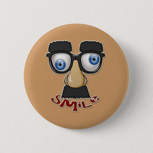 Badge Rond 5 Cm sourire grognon (Devant)