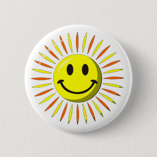 Badge Rond 5 Cm Sourire heureux lumineux - visage