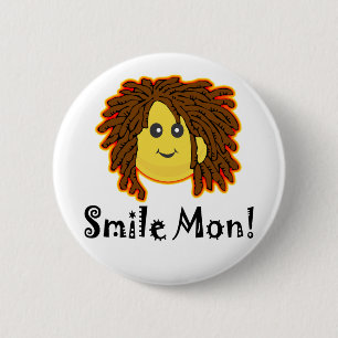 Badge Rond 5 Cm Sourire lundi ! Rasta font face