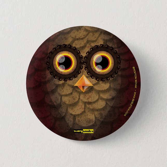 Badge Rond 5 Cm Sourires effrayants - le hibou (Devant)