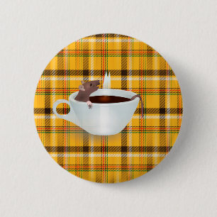 Badge Rond 5 Cm souris à café