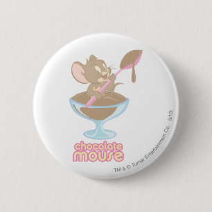 Badge Rond 5 Cm Souris au chocolat Jerry