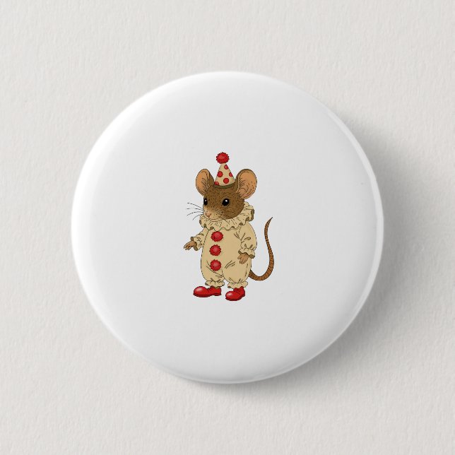 Badge Rond 5 Cm souris clown (Devant)