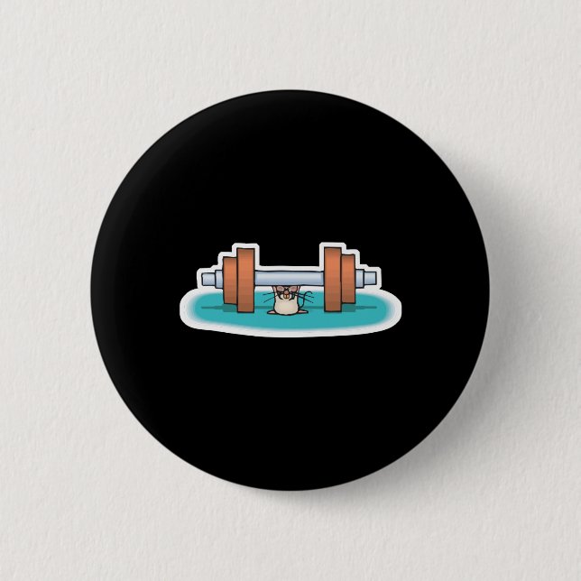 Badge Rond 5 Cm souris drôle de musculation (Devant)