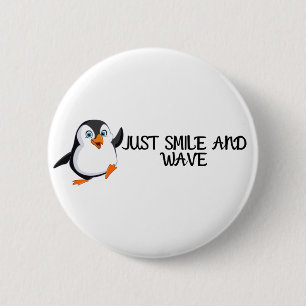 Badge Rond 5 Cm Souris Et Vague De Pingouin