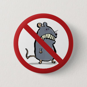 Badge Rond 5 Cm souris folle : interdit !