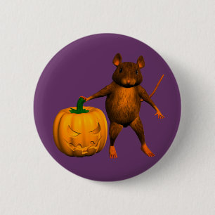Badge Rond 5 Cm Souris Maison