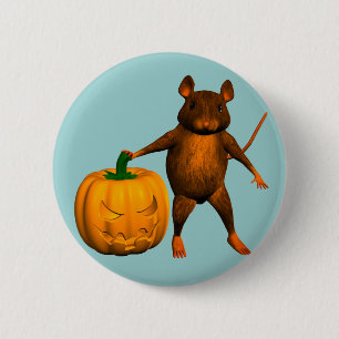 Badge Rond 5 Cm Souris Maison