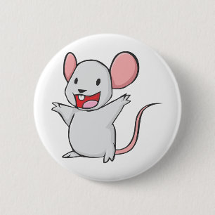 Badge Rond 5 Cm Souris mignonne