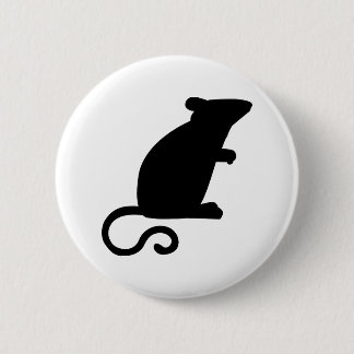 Badge Rond 5 Cm Souris noire