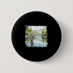 Badge Rond 5 Cm Sous-estimer un vieil homme qui va à la pêche dans