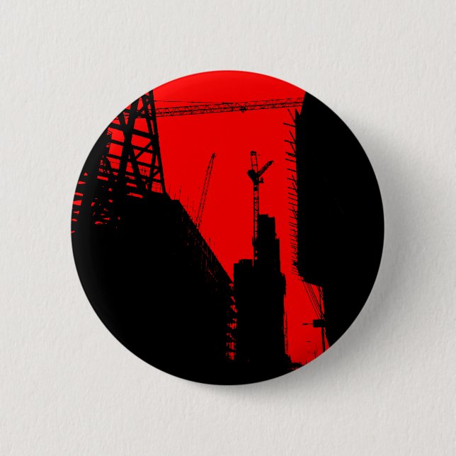 Badge Rond 5 Cm Sous la destruction - Rouge (Devant)