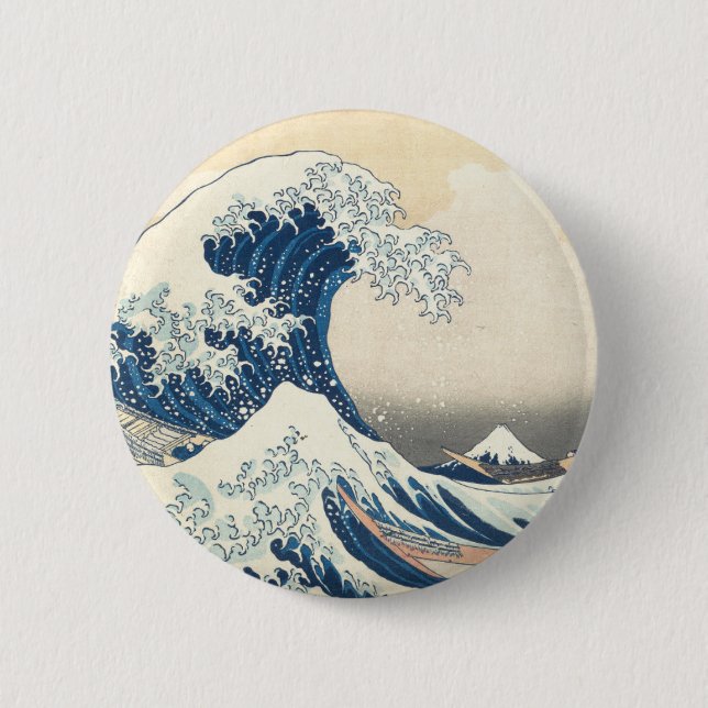 Badge Rond 5 Cm Sous la vague outre de Kanagawa (Devant)