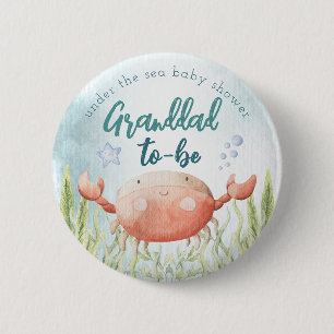 Badge Rond 5 Cm Sous le Baby shower Océan Mer Bouton Grand-Mère